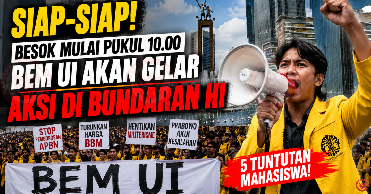 BEM UI Akan Gelar Aksi Demonstrasi di Bundaran HI, Hari Ini Pukul 10.00 WIB